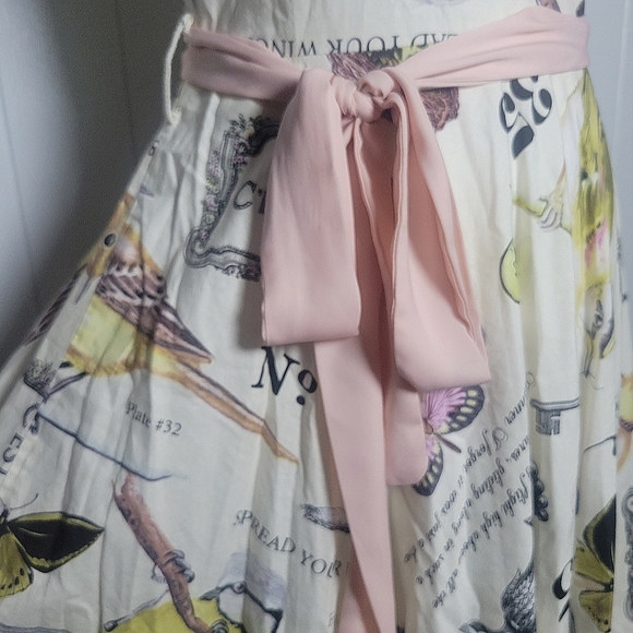 Retrolicious A Line Dress Birds Butterflies Pin Up Rockabilly Retro Modcloth SM - Picture 7 of 13